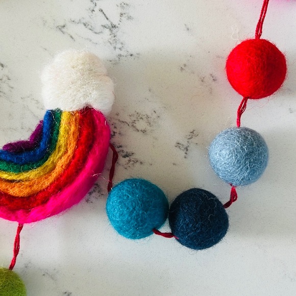 World Market Felt Rainbow And Pom Pom Garland - Picture 5 of 10